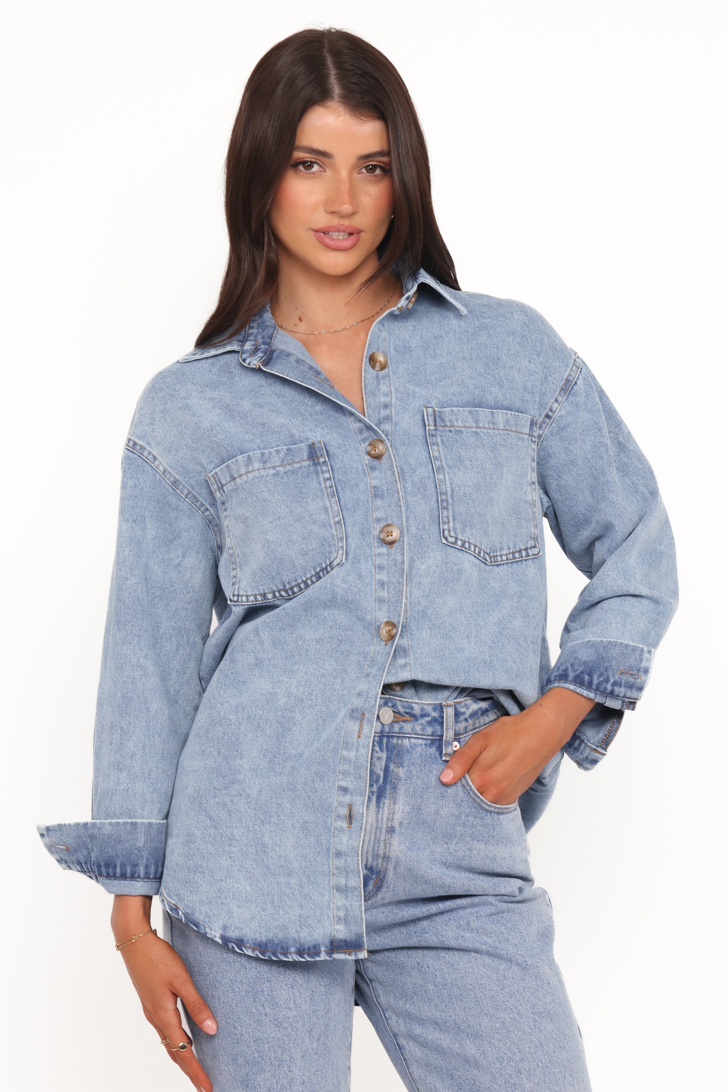 TOPS Anicia Denim Shirt - Light