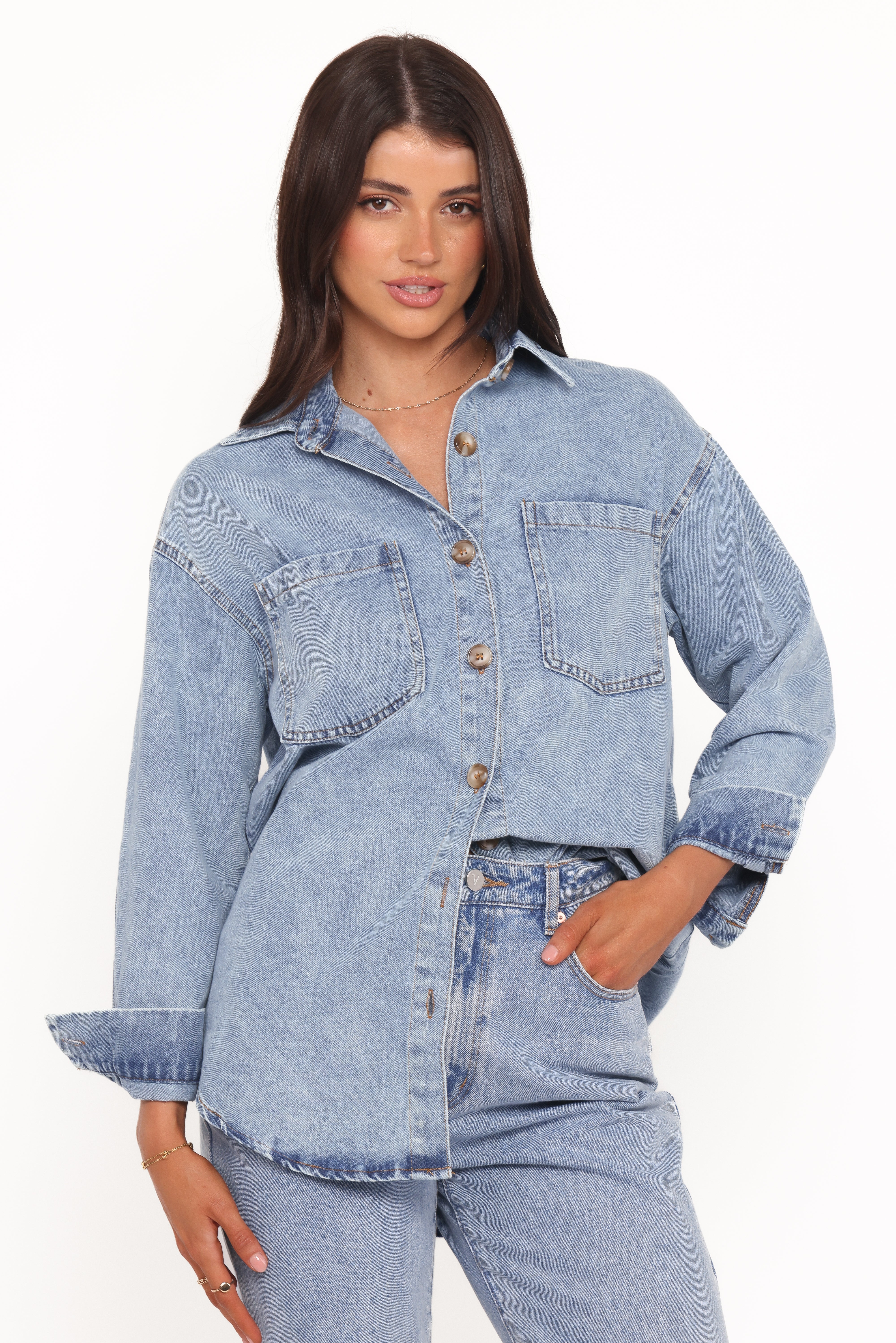 TOPS Anicia Denim Shirt - Light