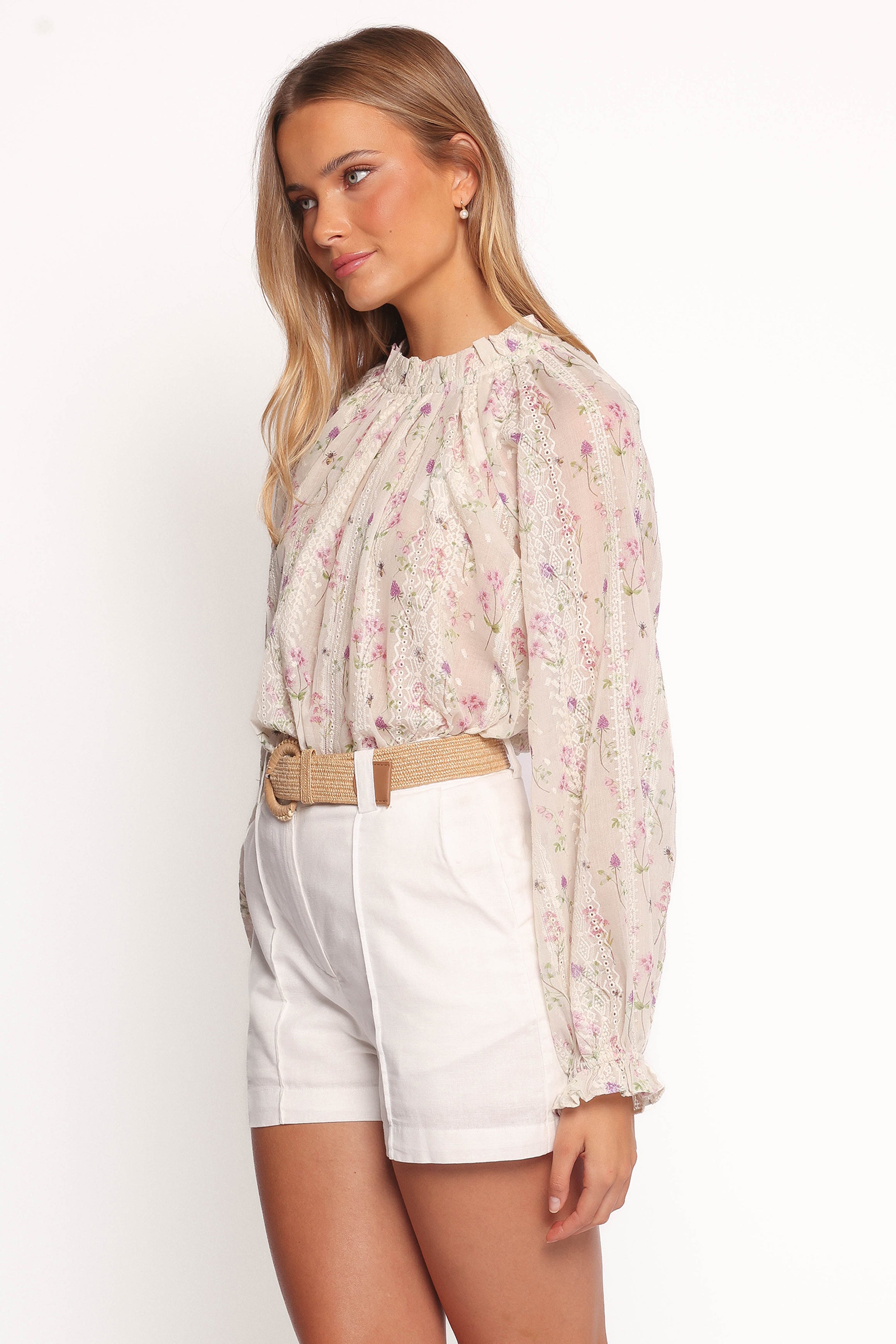 TOPS Annie Long Sleeve Top - Pink Floral