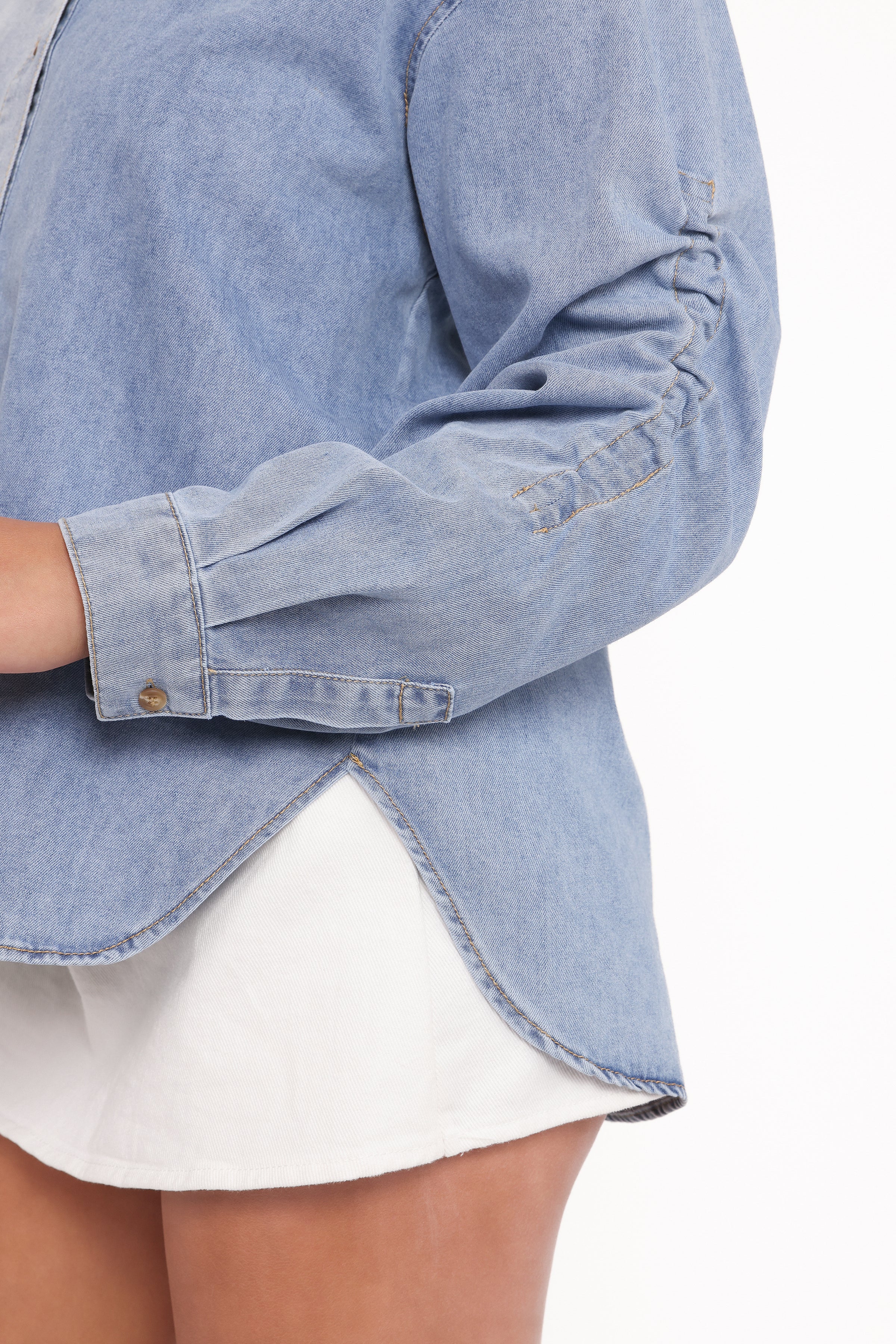 TOPS Antonella Denim Shirt - Denim Blue