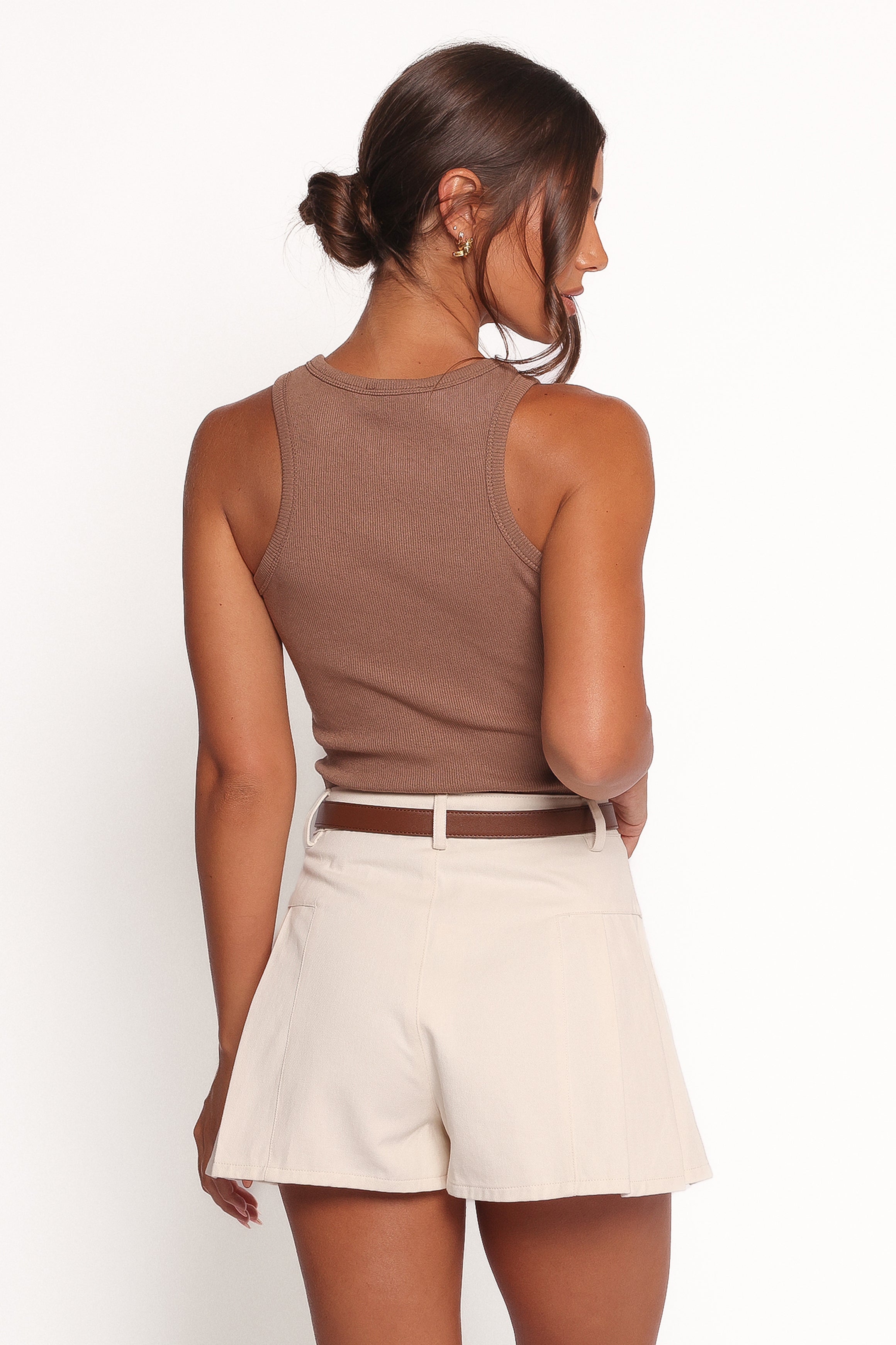 TOPS Ari Ribbed Tank - Mocha