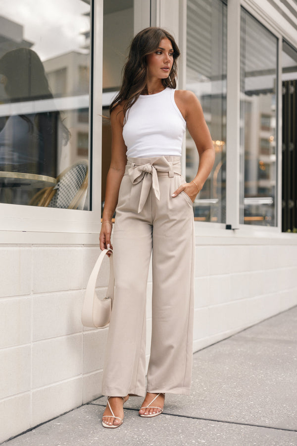 TOPS Ari Ribbed Tank Top - White