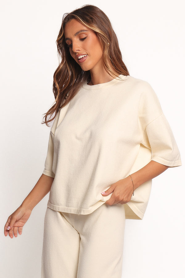 TOPS Ash Knitted T-Shirt - White