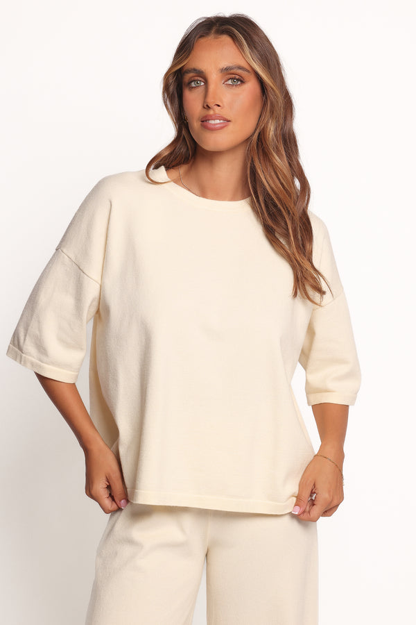 TOPS Ash Knitted T-Shirt - White