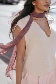 TOPS Asha Knitted Top - Beige