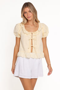 TOPS Aspen Tie Front Top - Mango