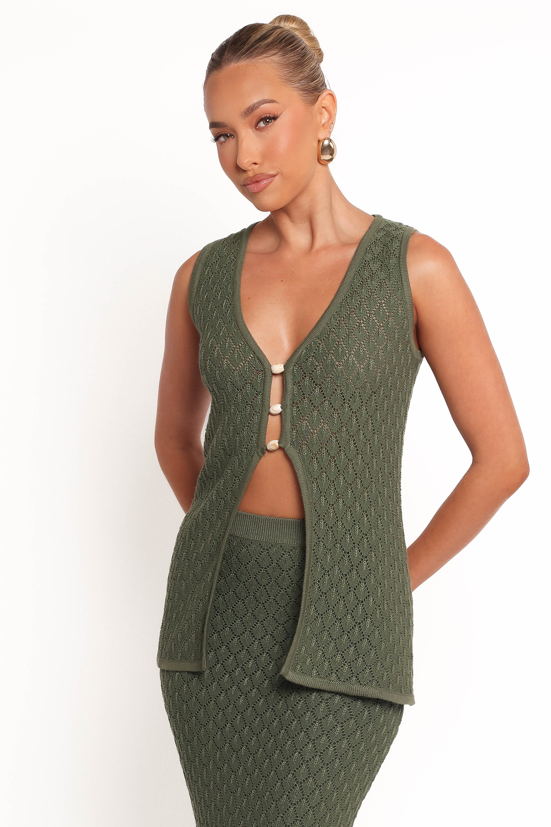 TOPS Asplie Knit Top - Olive