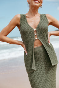 TOPS Asplie Knit Top - Olive