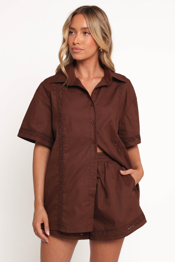TOPS Austin Short Sleeve Shirt - Chocolate