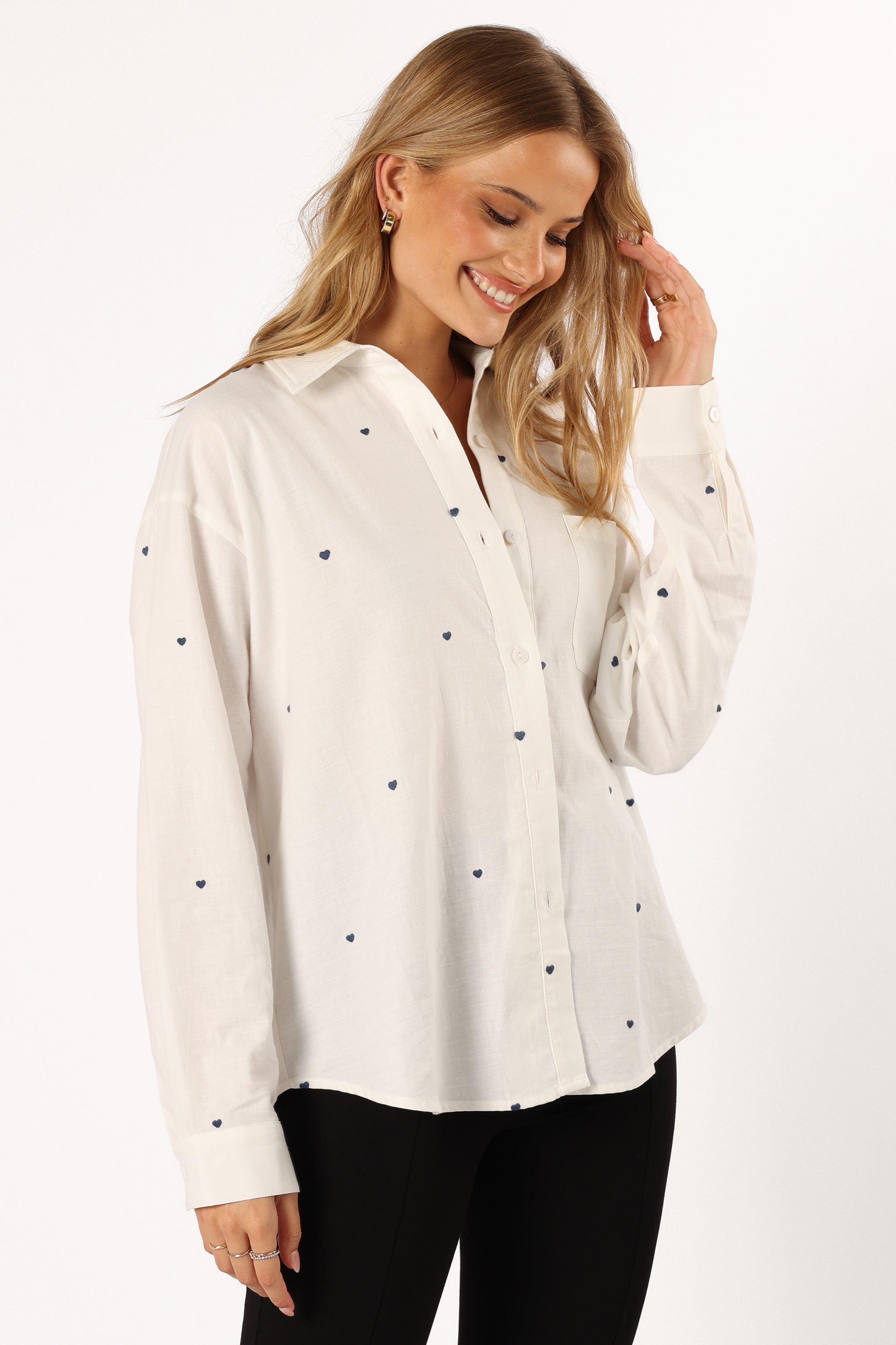 TOPS @Avah Button Down Top - White (hold for V Day)