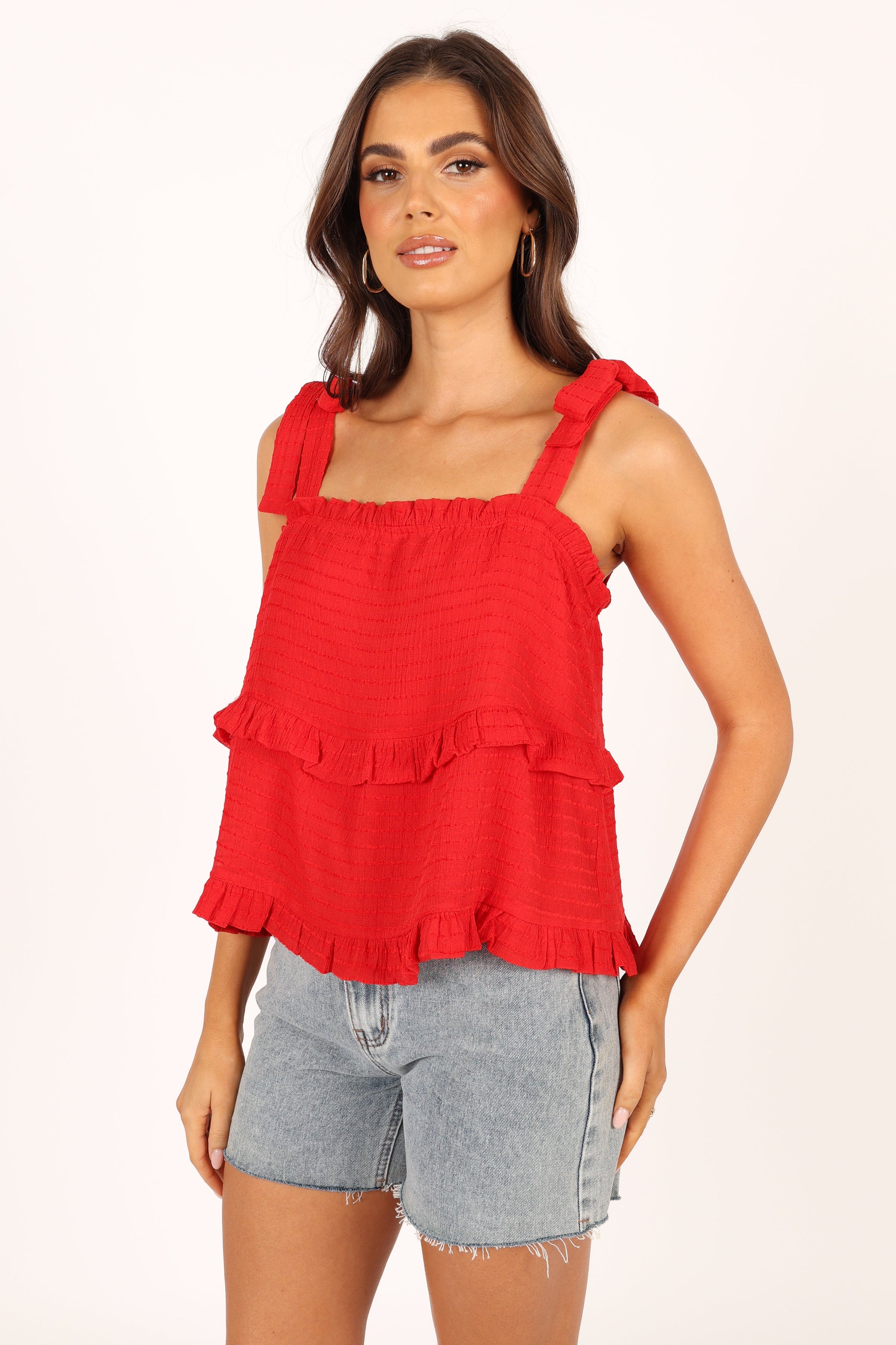 TOPS @Avery Tiered Top - Red