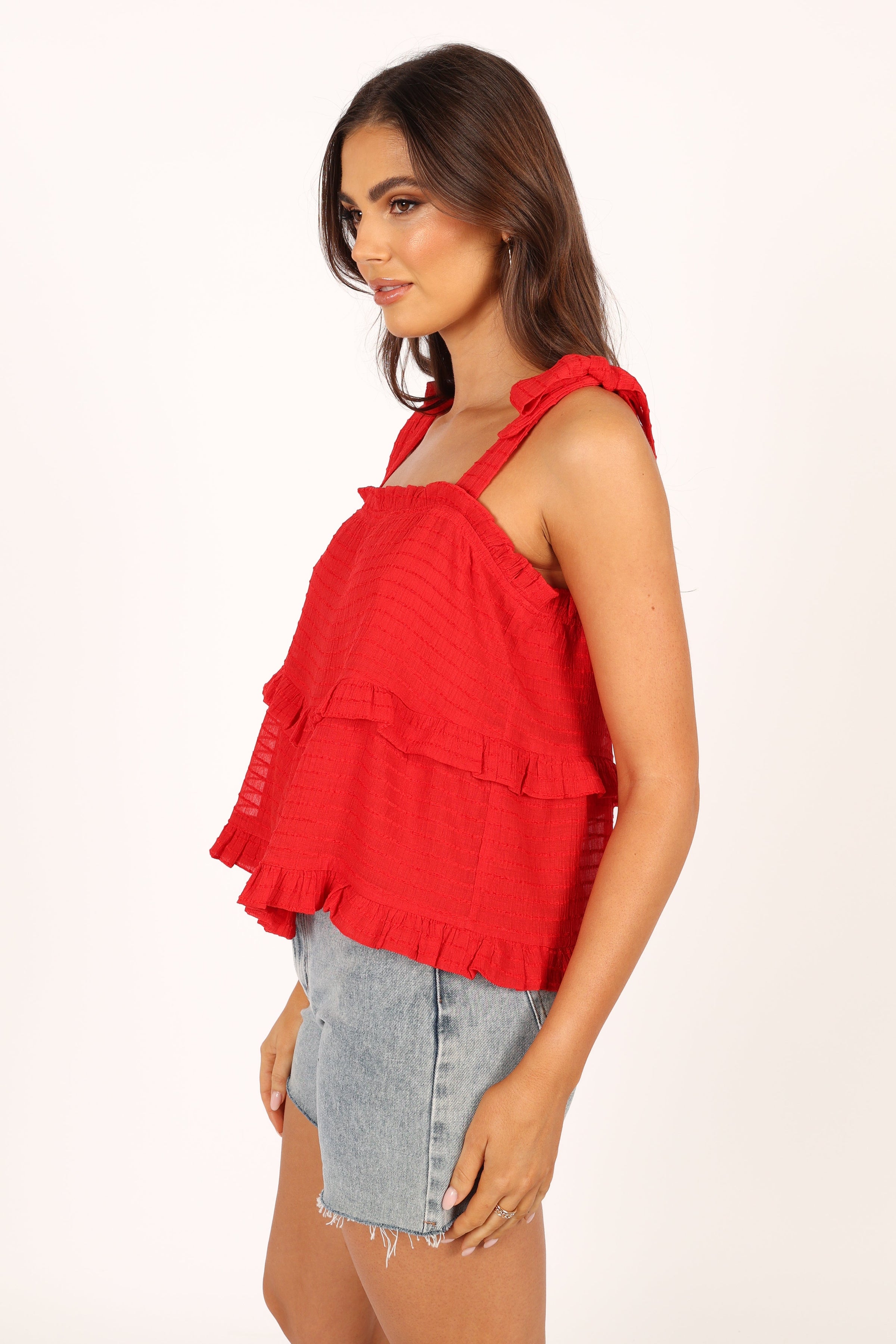 TOPS @Avery Tiered Top - Red