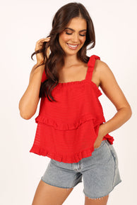 TOPS @Avery Tiered Top - Red