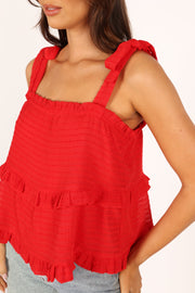 TOPS @Avery Tiered Top - Red