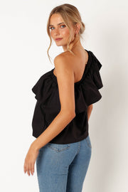 Kate One Shoulder Top - Black