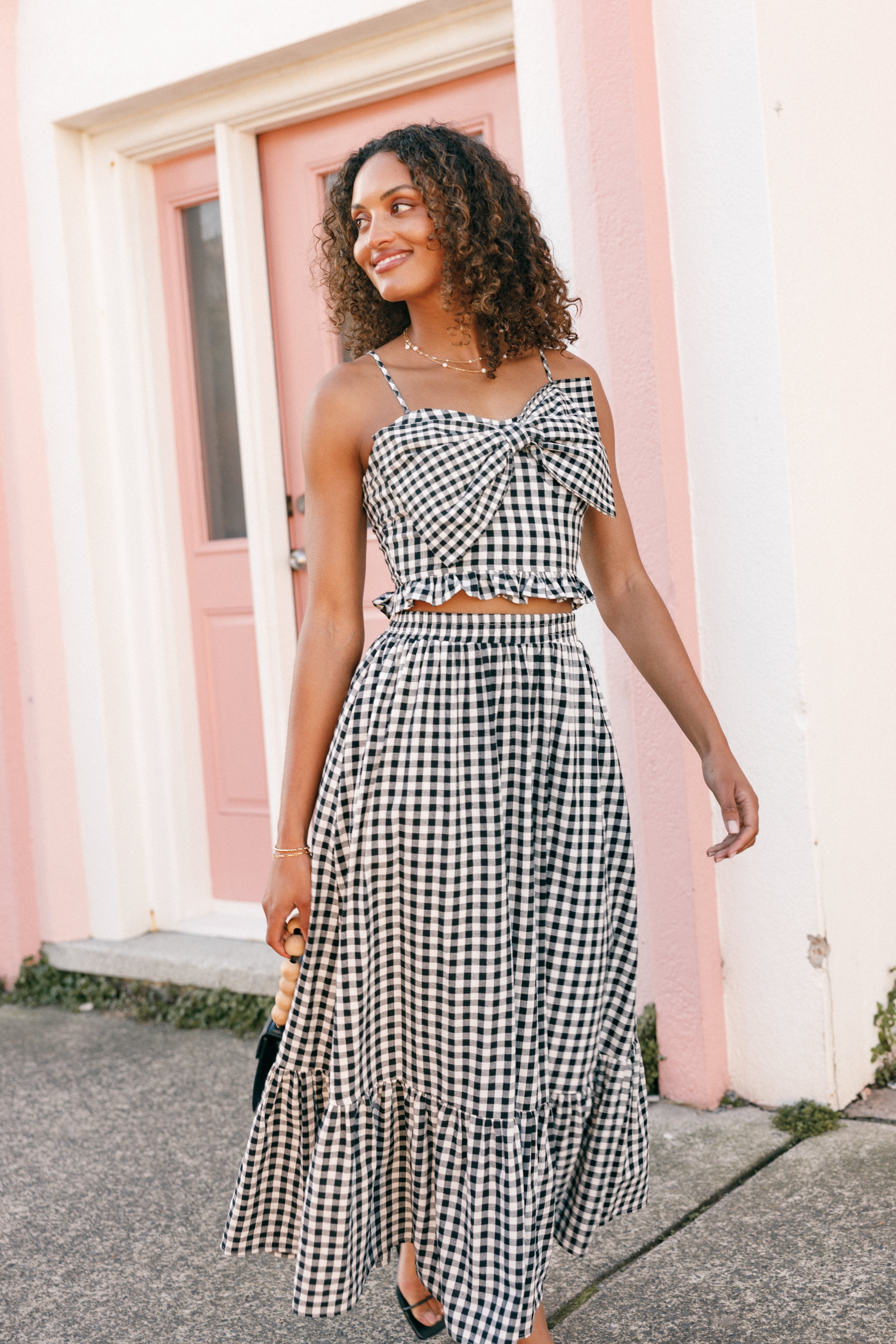 TOPS @Bambi Top - Black Gingham (Hold for 4th July)