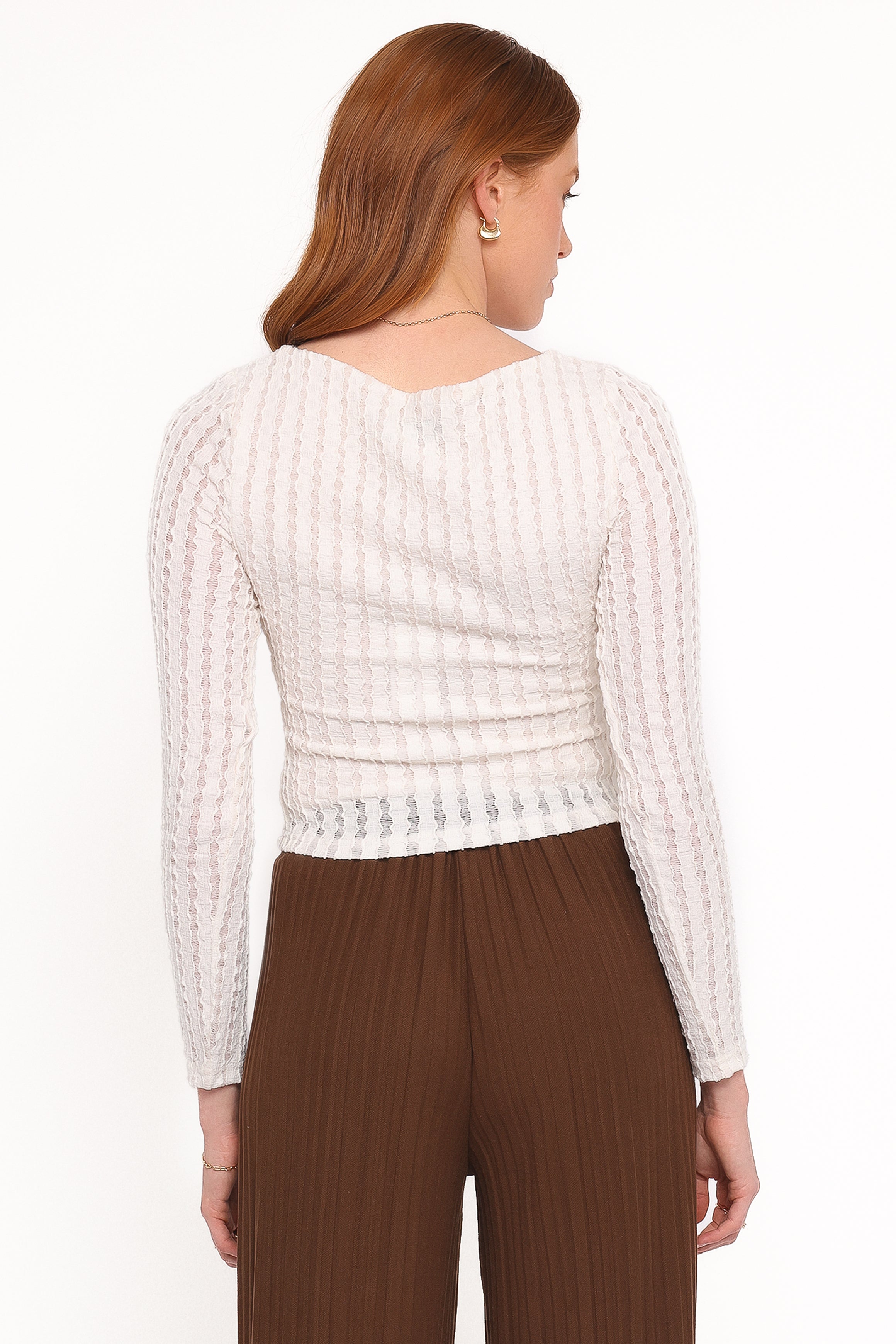 TOPS Bellatrix Textured Knit Top - Cream