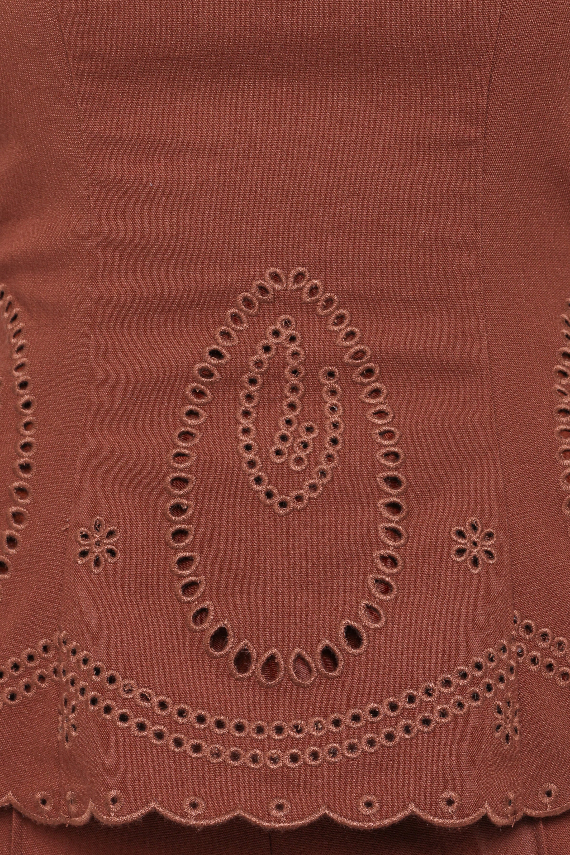 TOPS Benton Eyelet Strapless Top - Brown