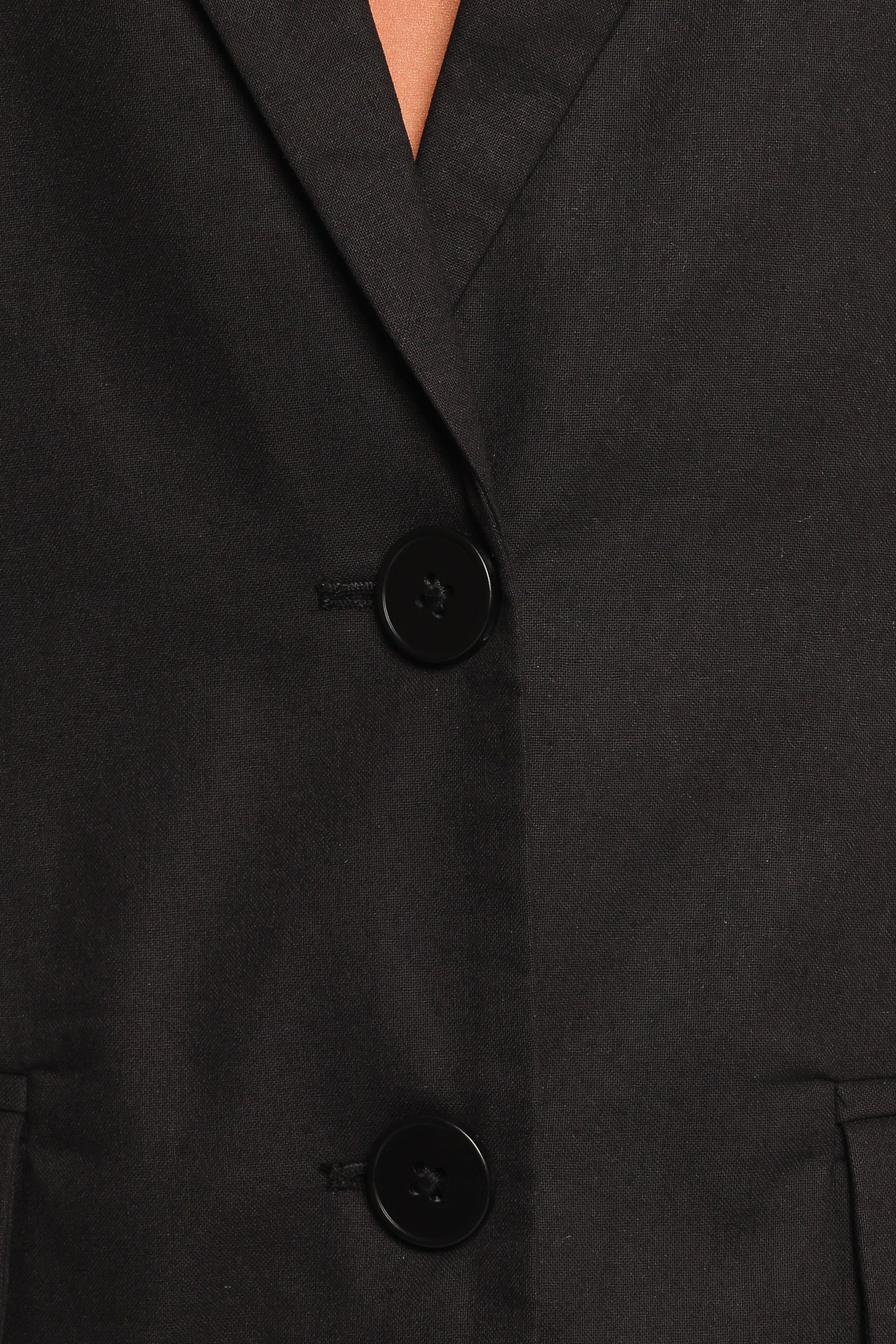 TOPS Brielle Short Sleeve Blazer Top - Black