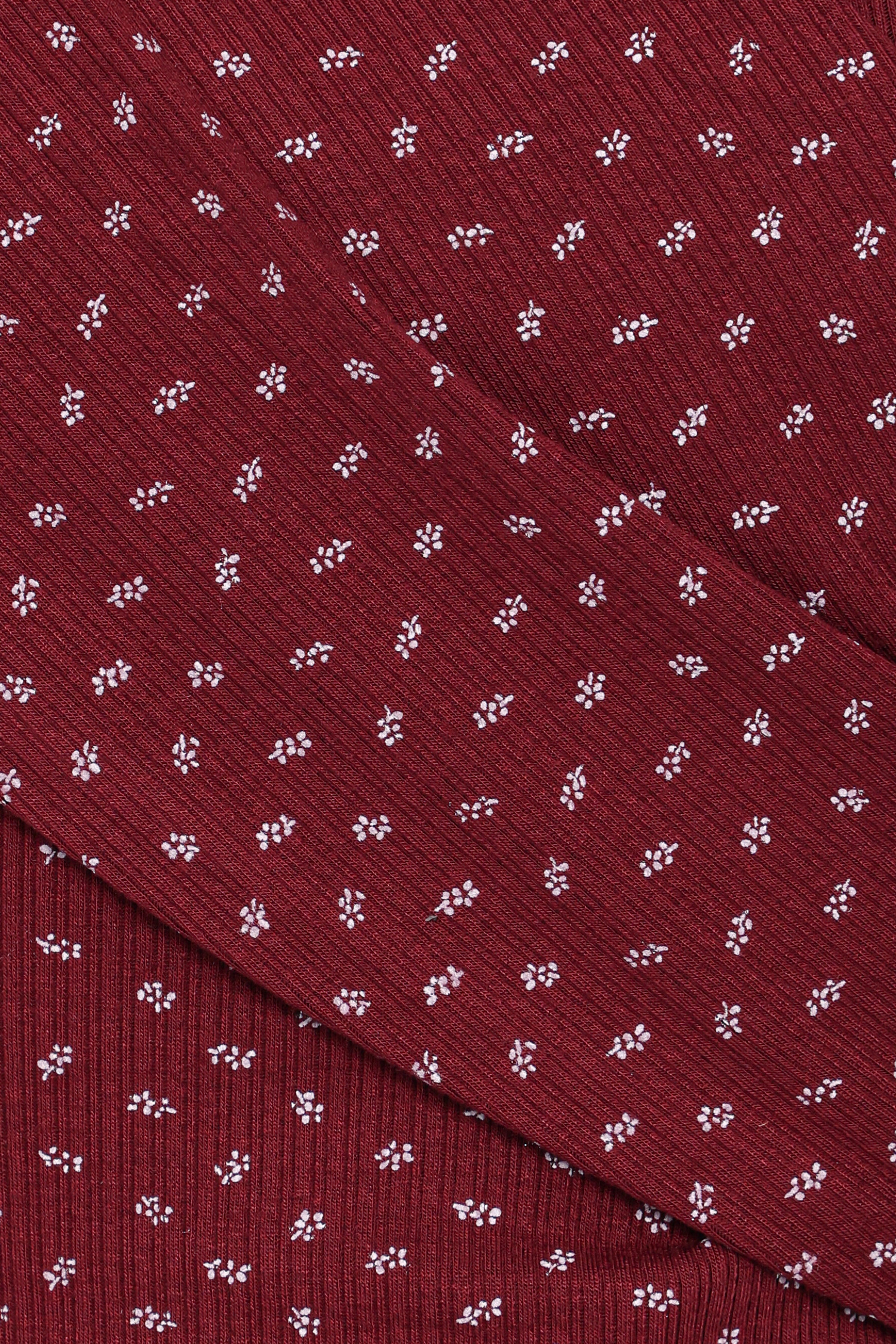 TOPS Brooklyn Crossover Top - Burgundy Floral