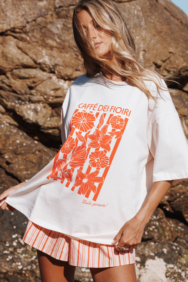 TOPS Caffe Dei Fiori Tee - Pink