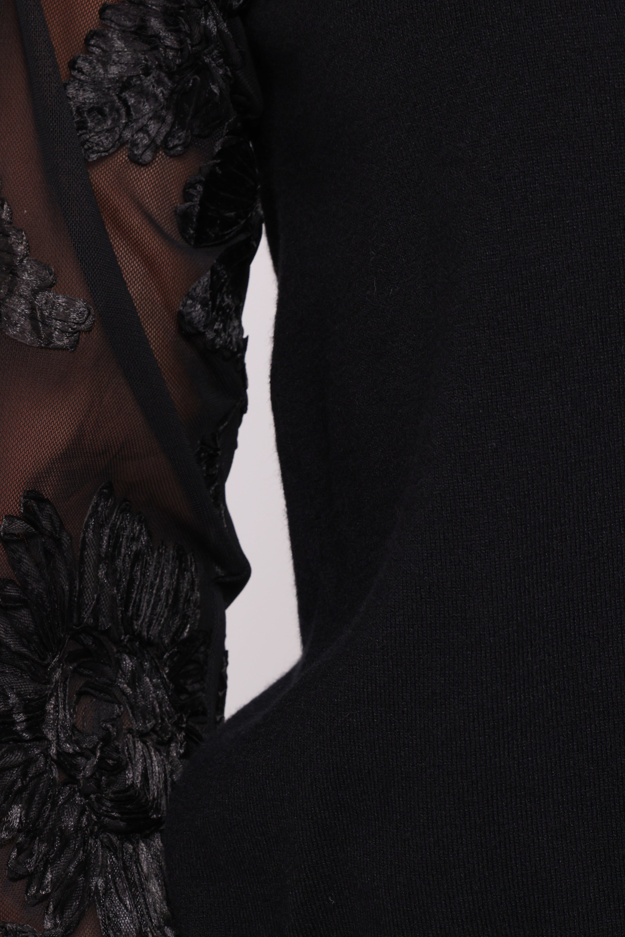 TOPS Cailin Sheer Sleeve Top - Black
