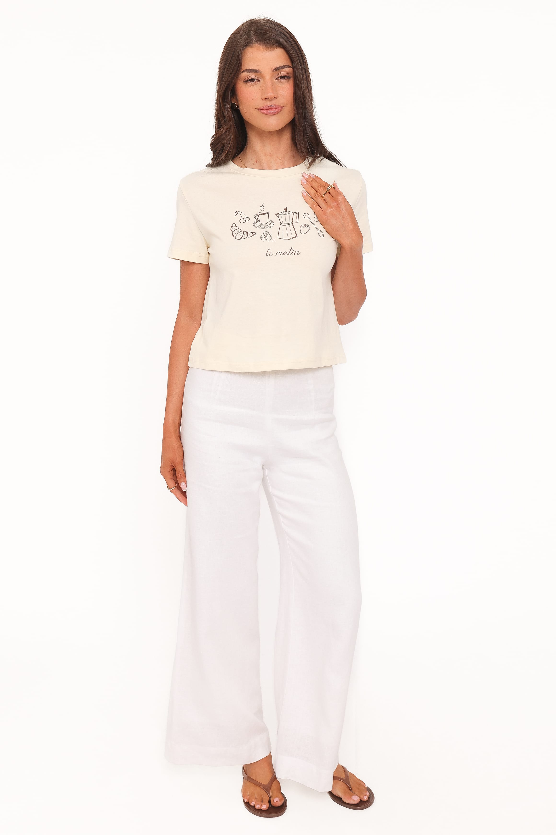 TOPS Camelia Graphic Tee - Cream