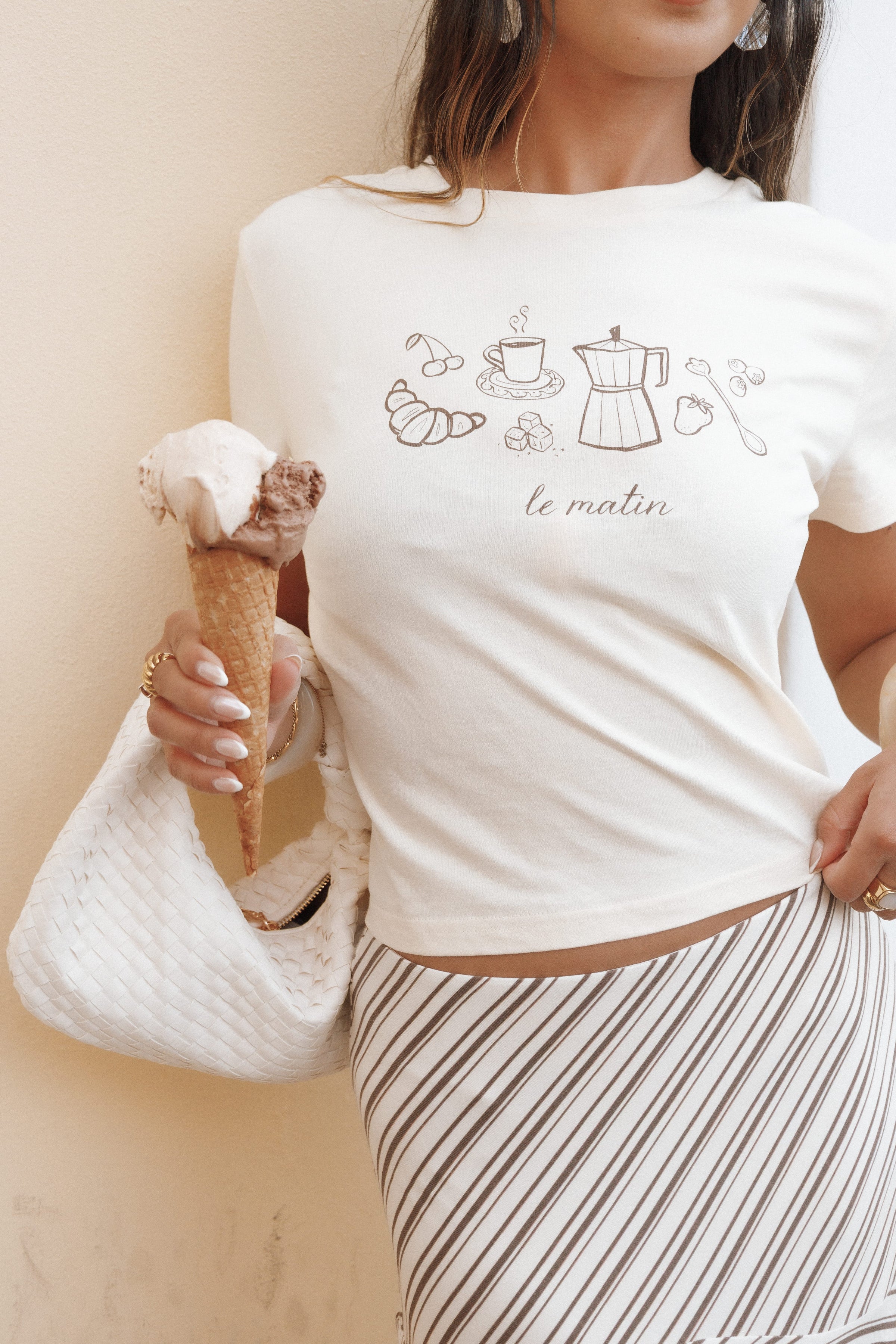 TOPS Camelia Graphic Tee - Cream