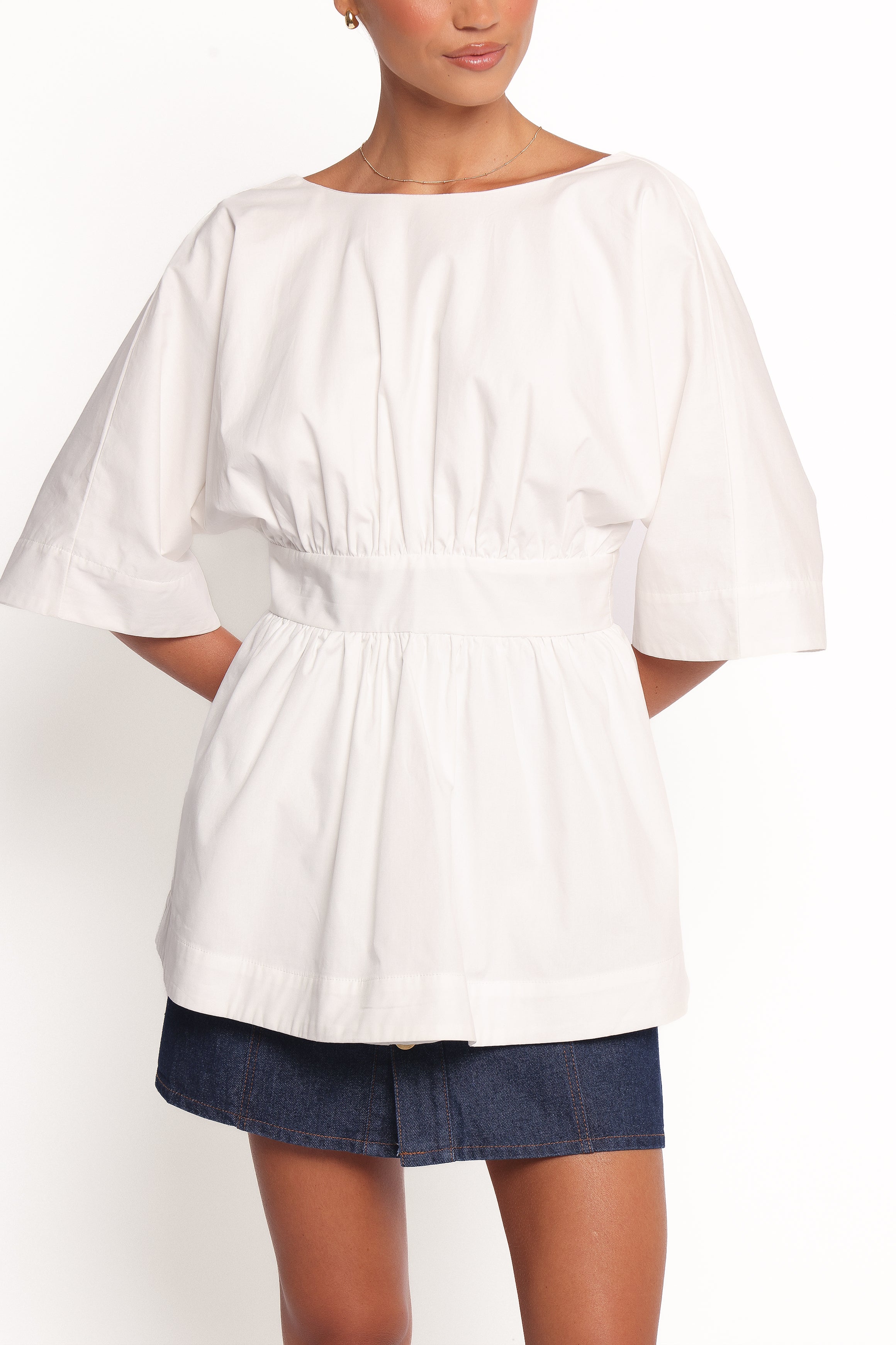 TOPS Camila Open Back Top - White