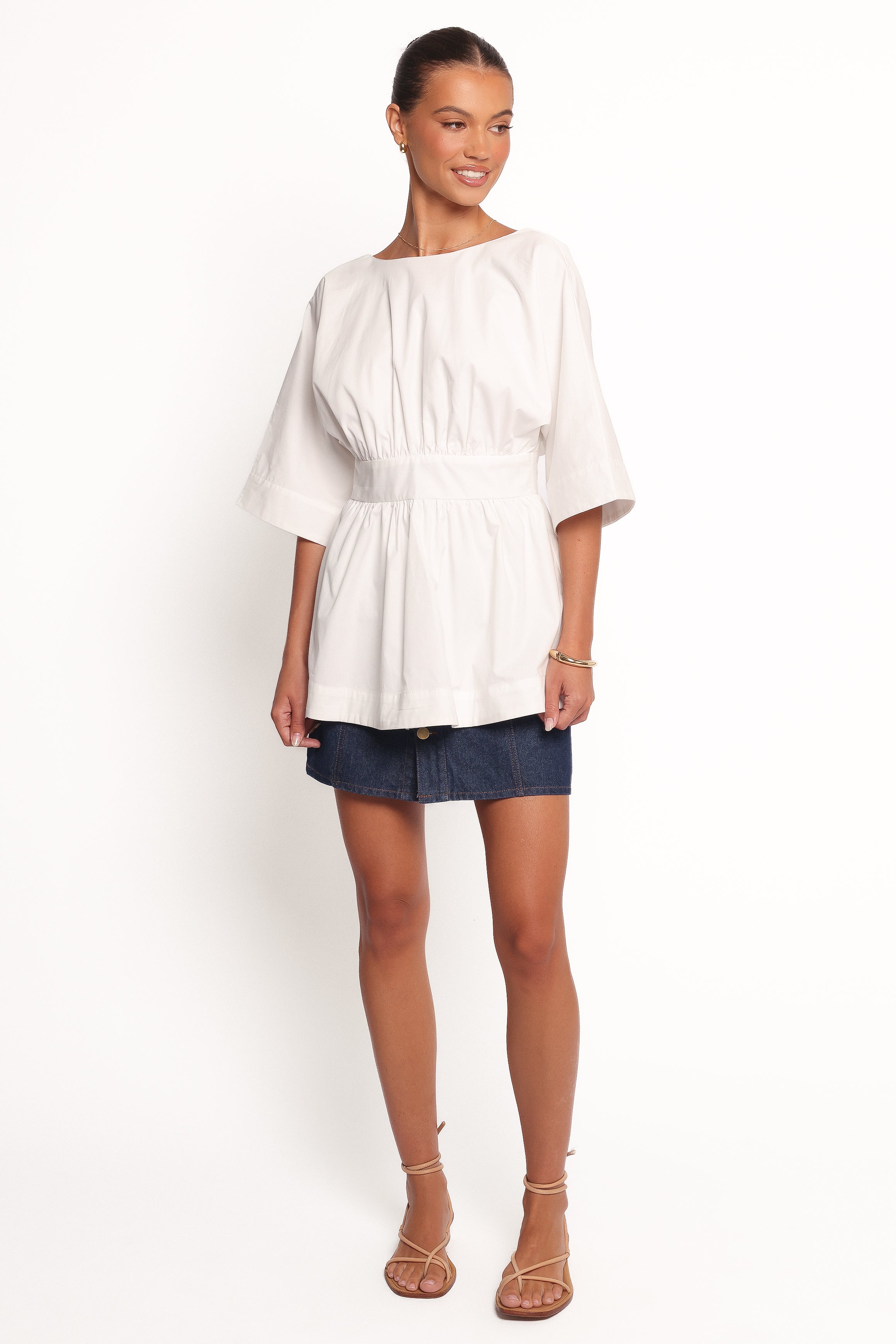 TOPS Camila Open Back Top - White