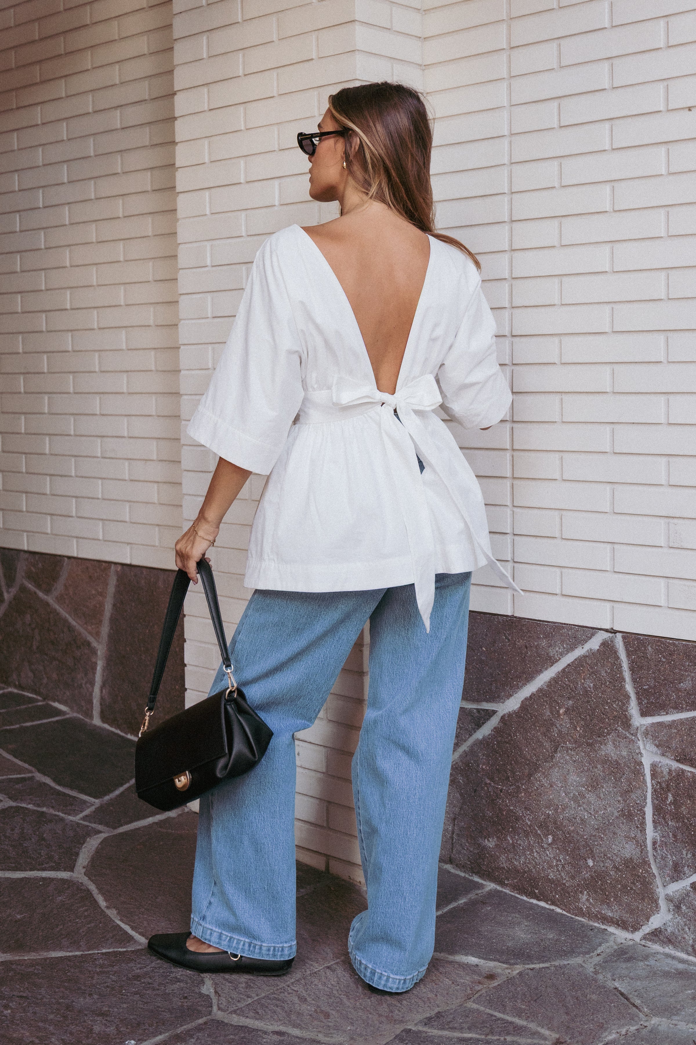 TOPS Camila Open Back Top - White