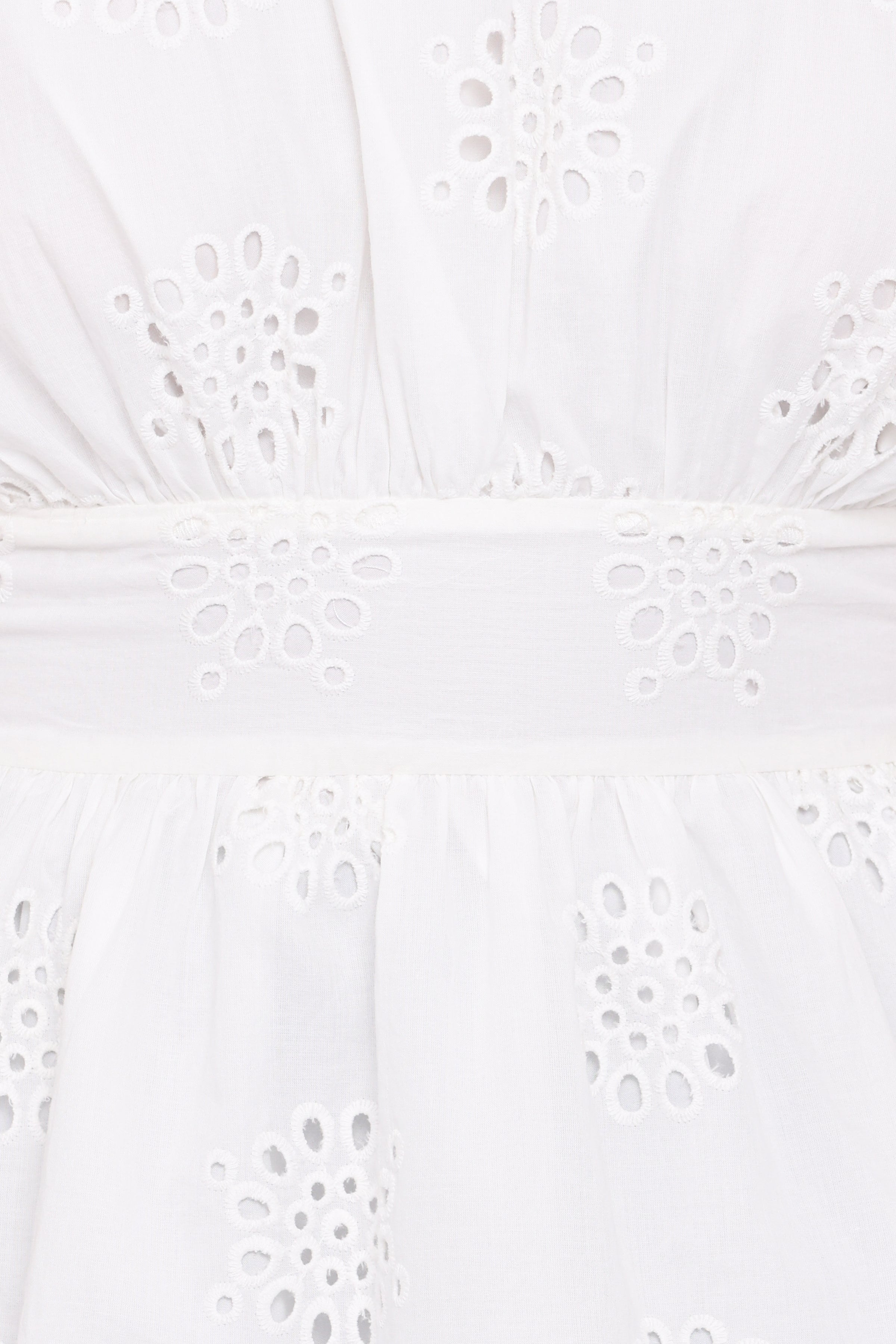 TOPS Carmel Tie Back Tunic Top - White Embroidery