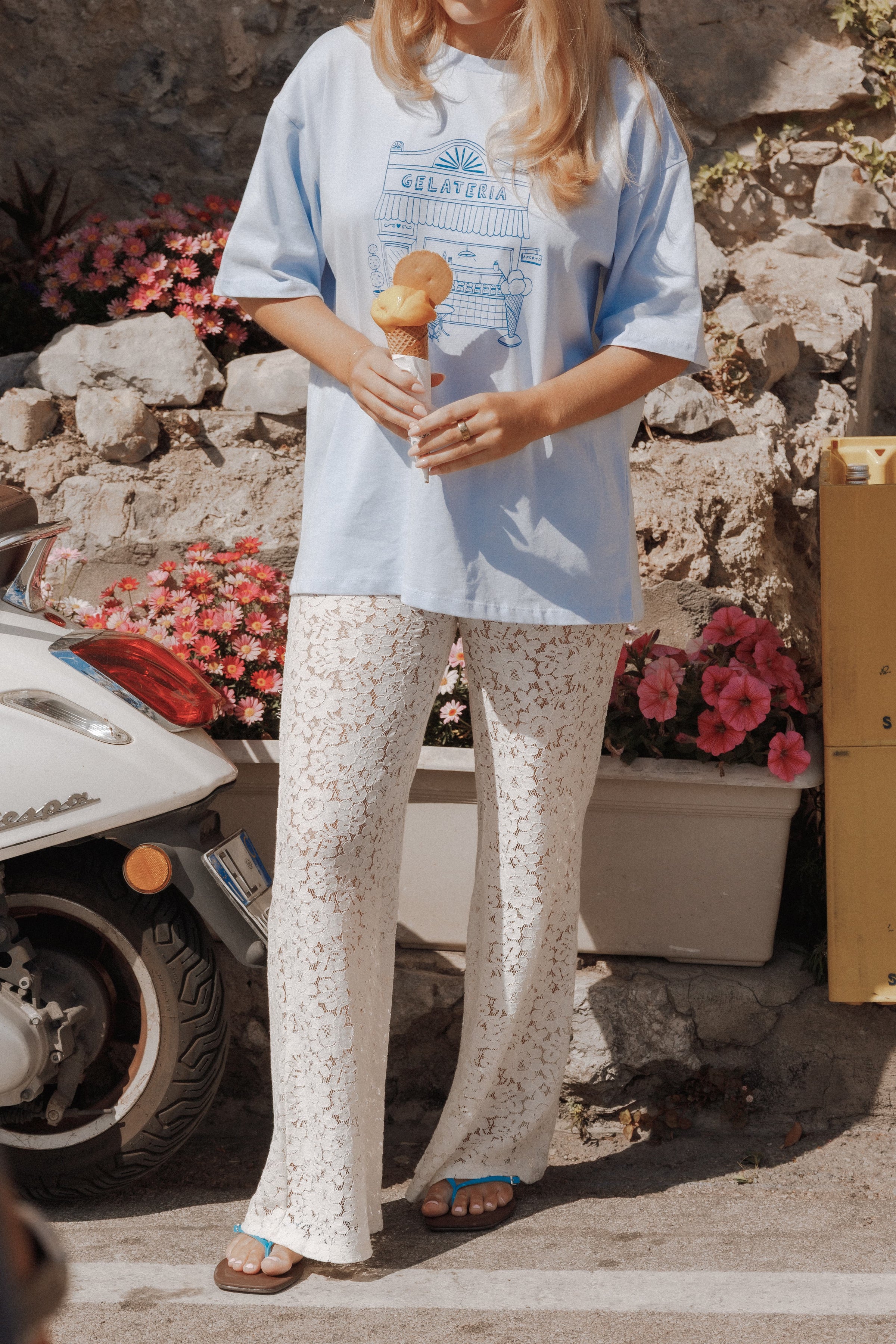 TOPS Carmen Graphic Tee - Baby Blue