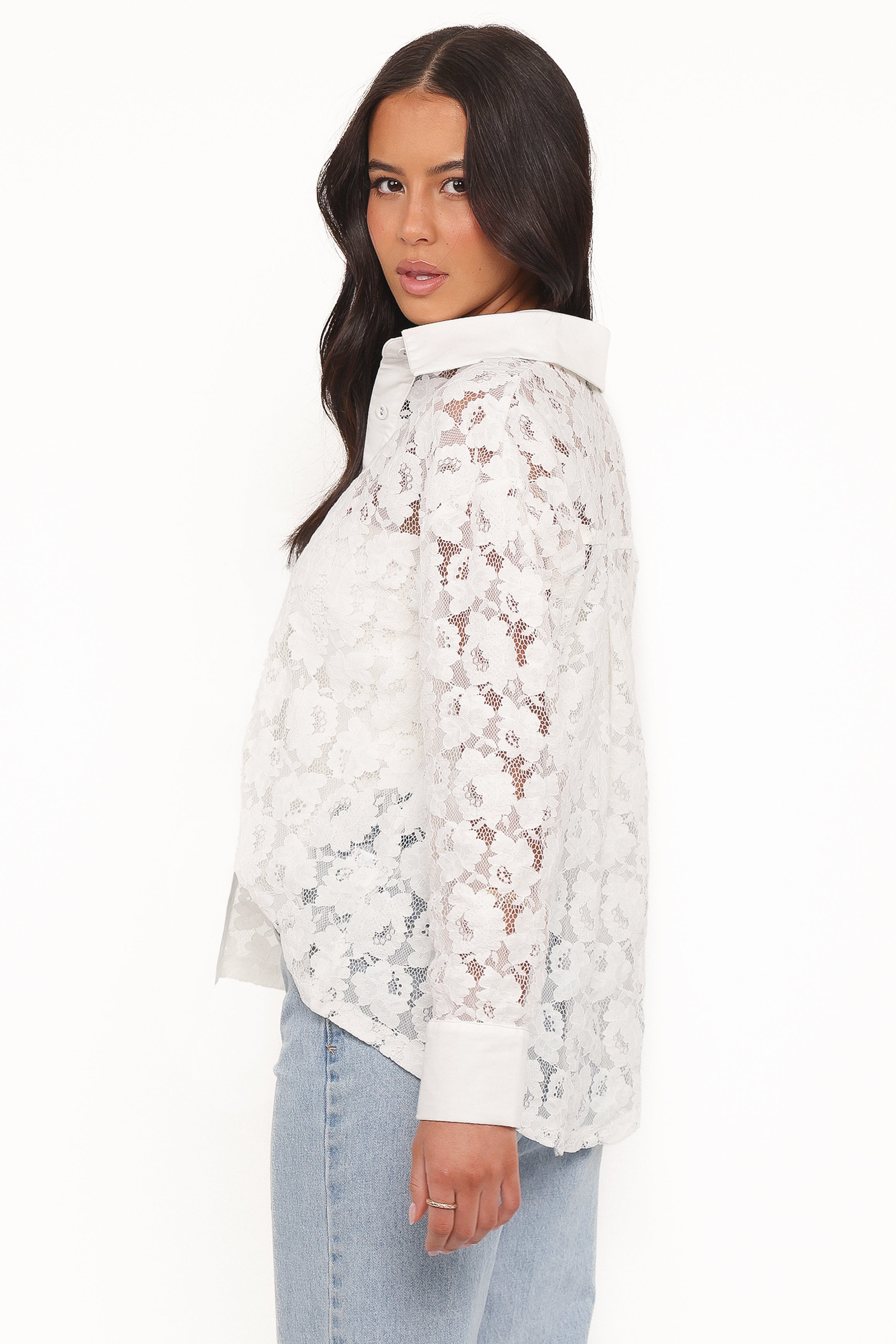 TOPS Carol Lace Shirt - White