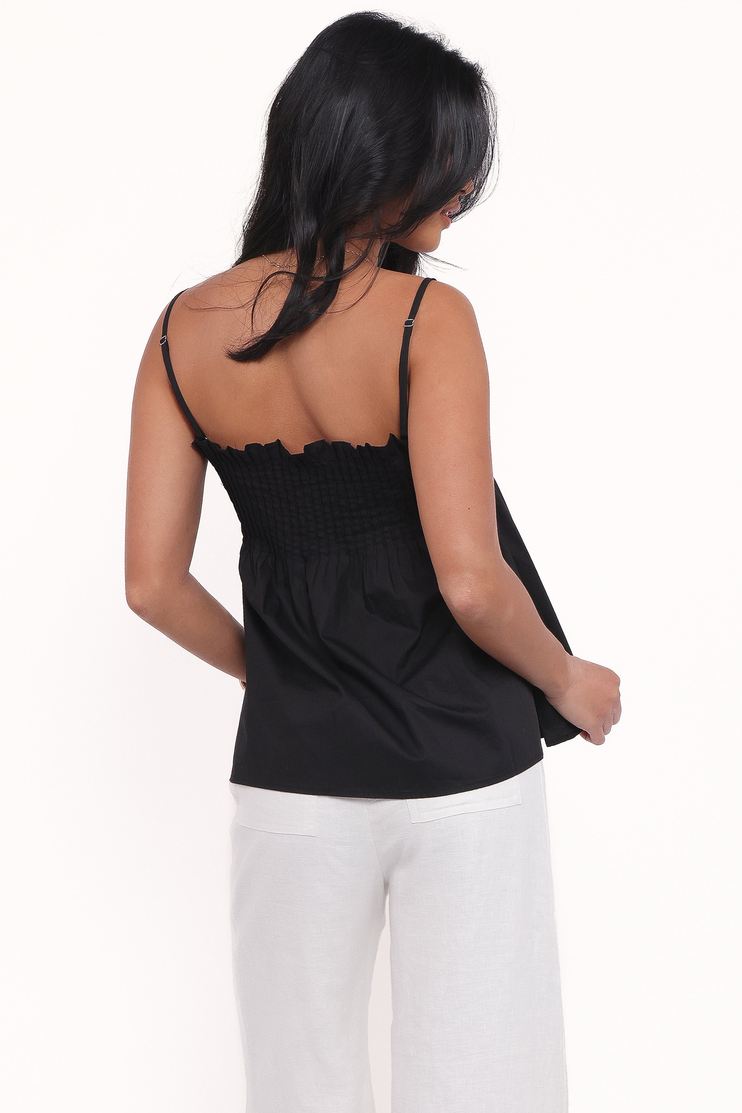 TOPS Carson Pleated Top - Black