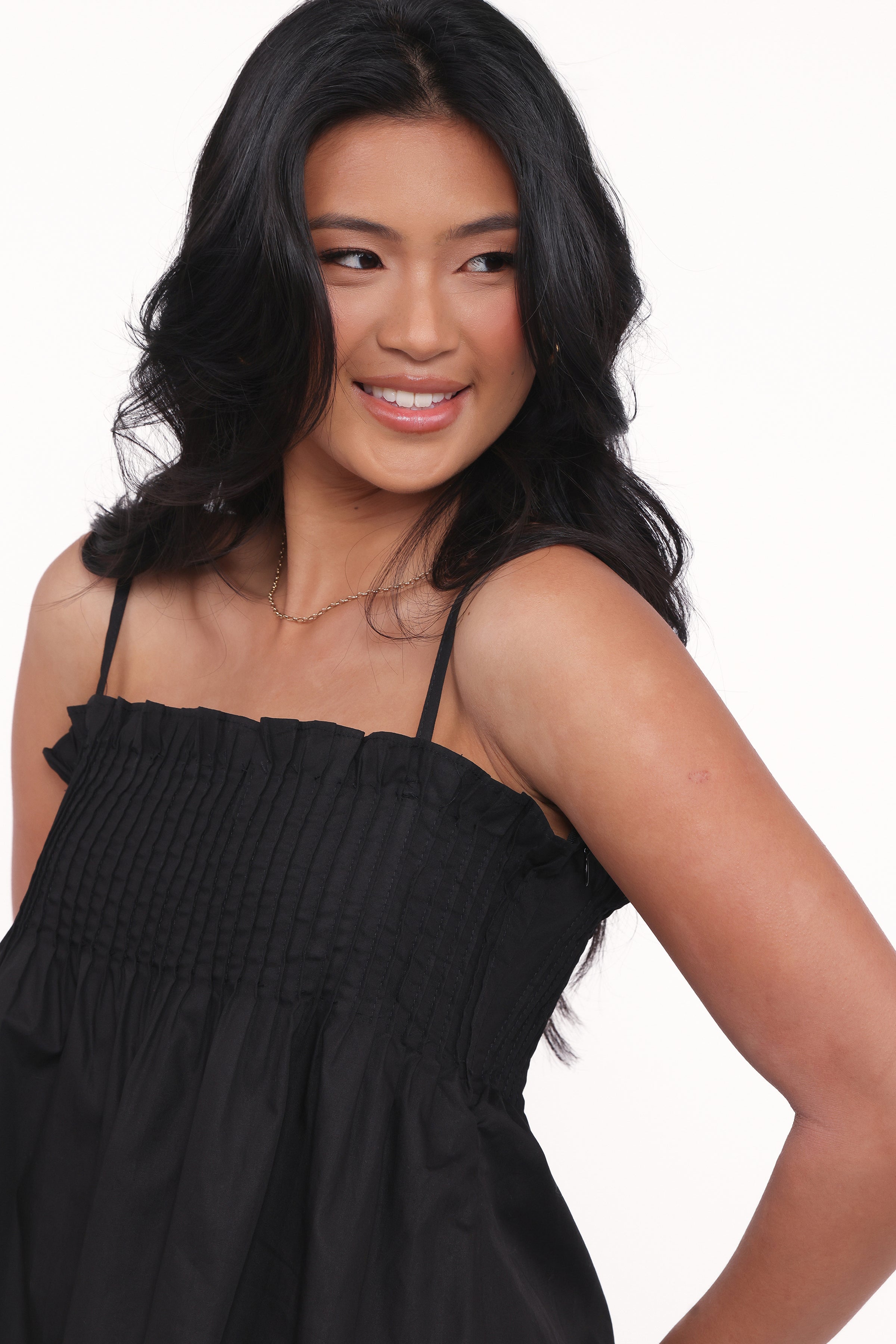 TOPS Carson Pleated Top - Black