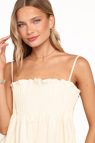 TOPS Carson Pleated Top - Butter Yellow