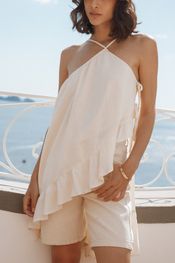TOPS Cascade Asymmetric Top - Cream