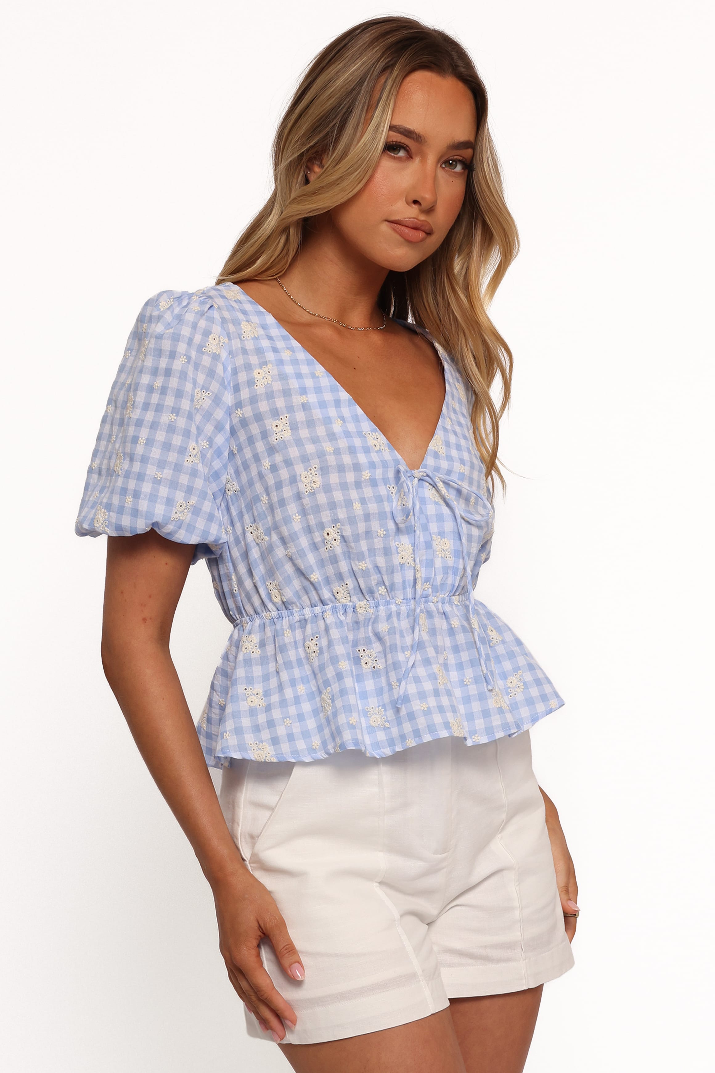 TOPS Cecelia Top - Blue Gingham