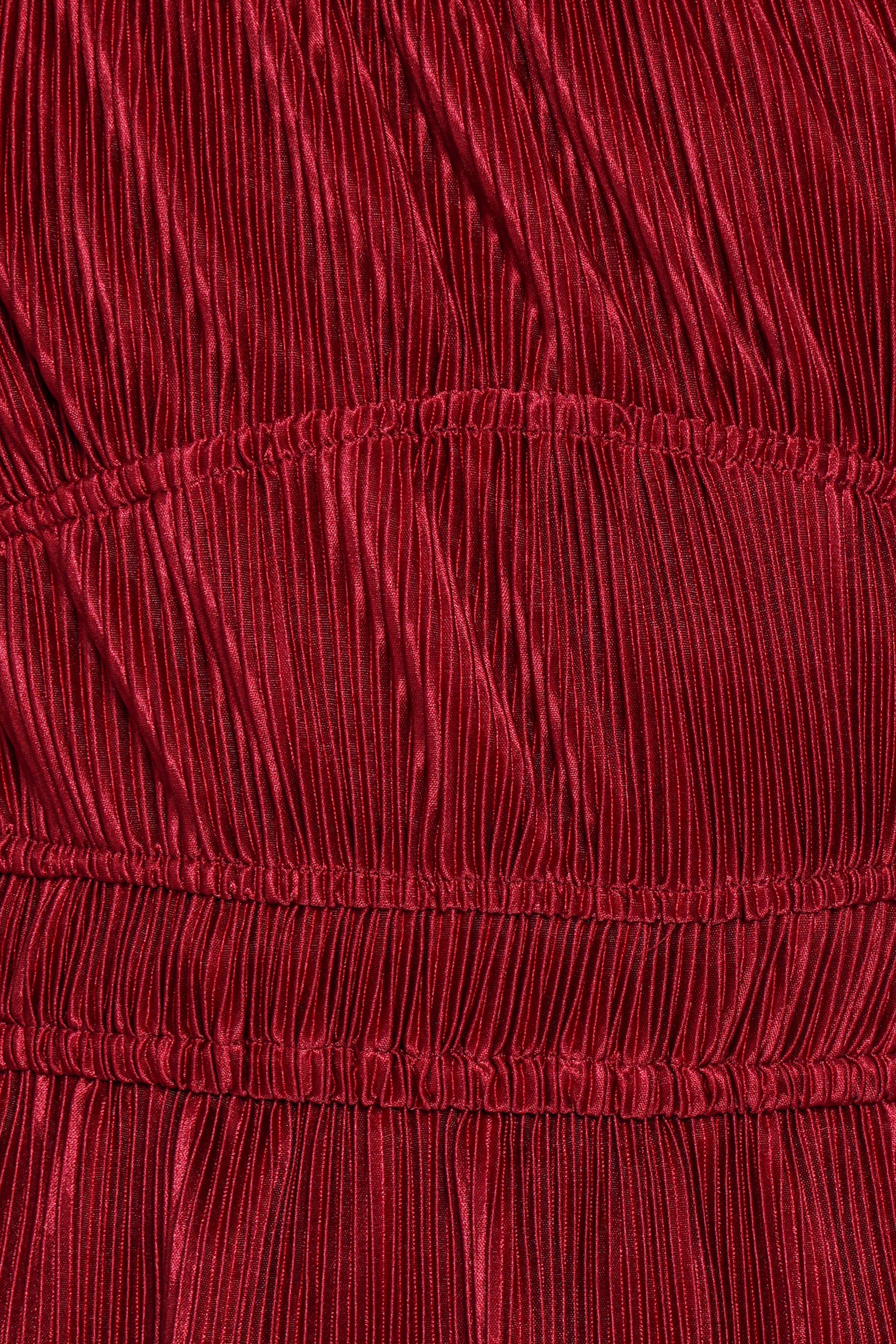TOPS Ceppia Plisse Top - Burgundy