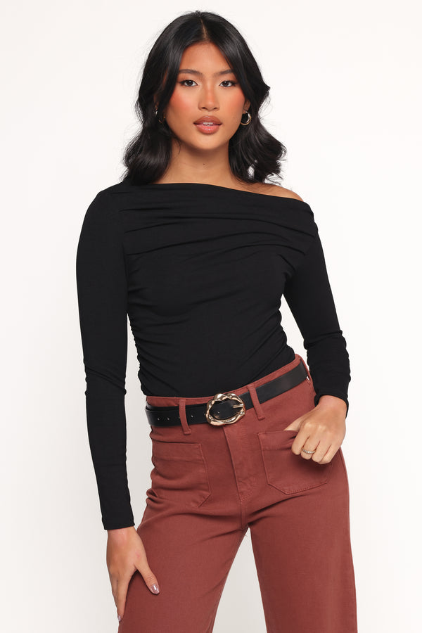 TOPS Cer Knit Top - Black