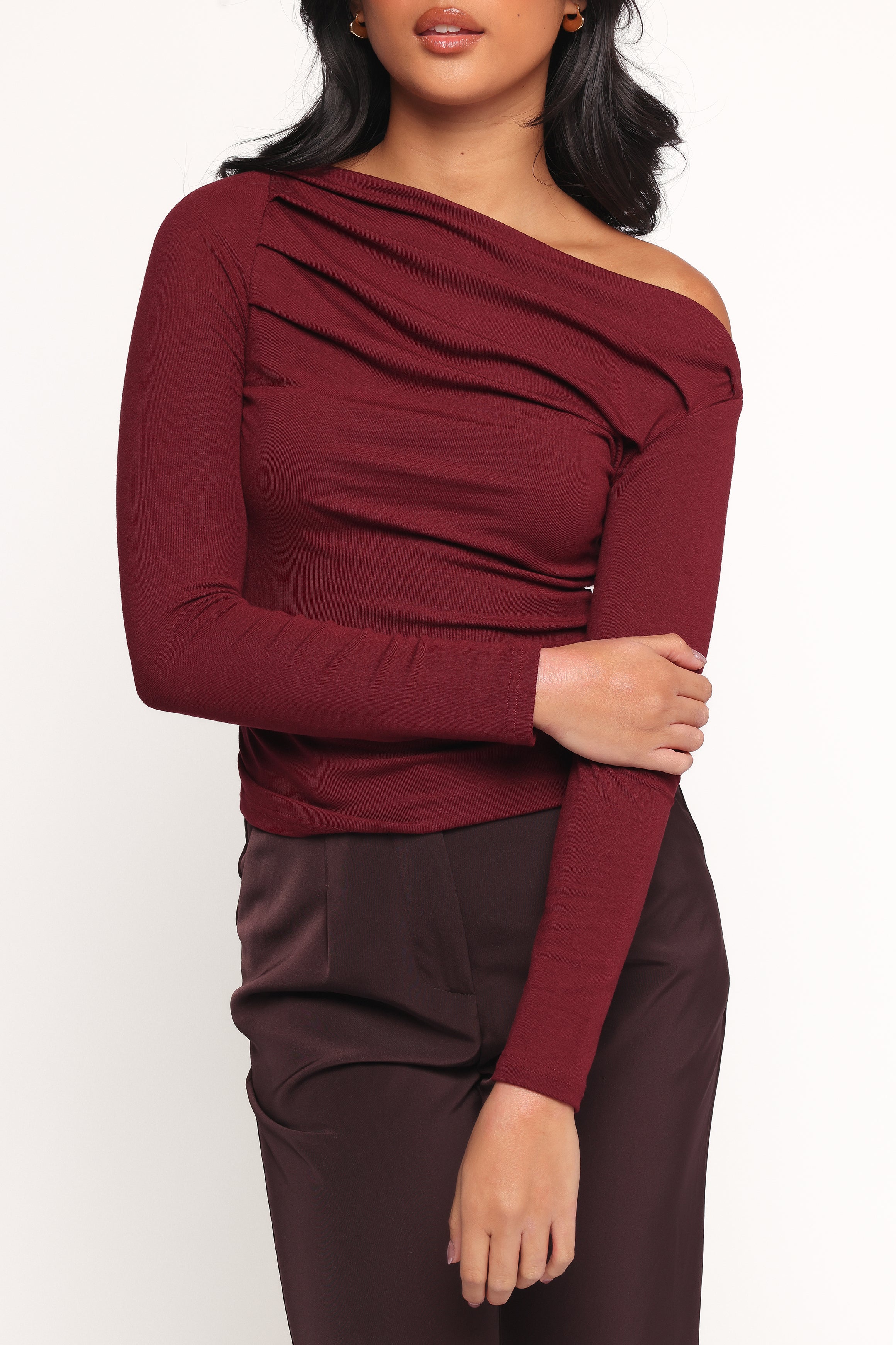 TOPS Cer Knit Top - Cherry Chocolate