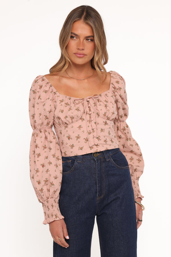 TOPS Charlene Top - Pink Floral