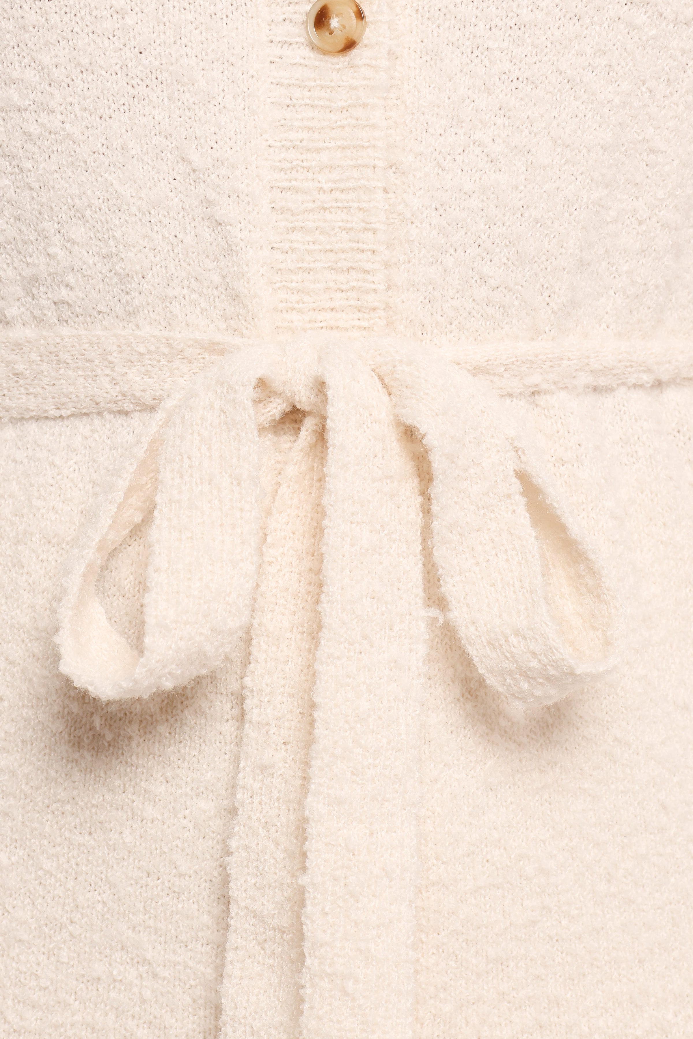 TOPS Charmelle Boucle Knit Cardigan Top - White