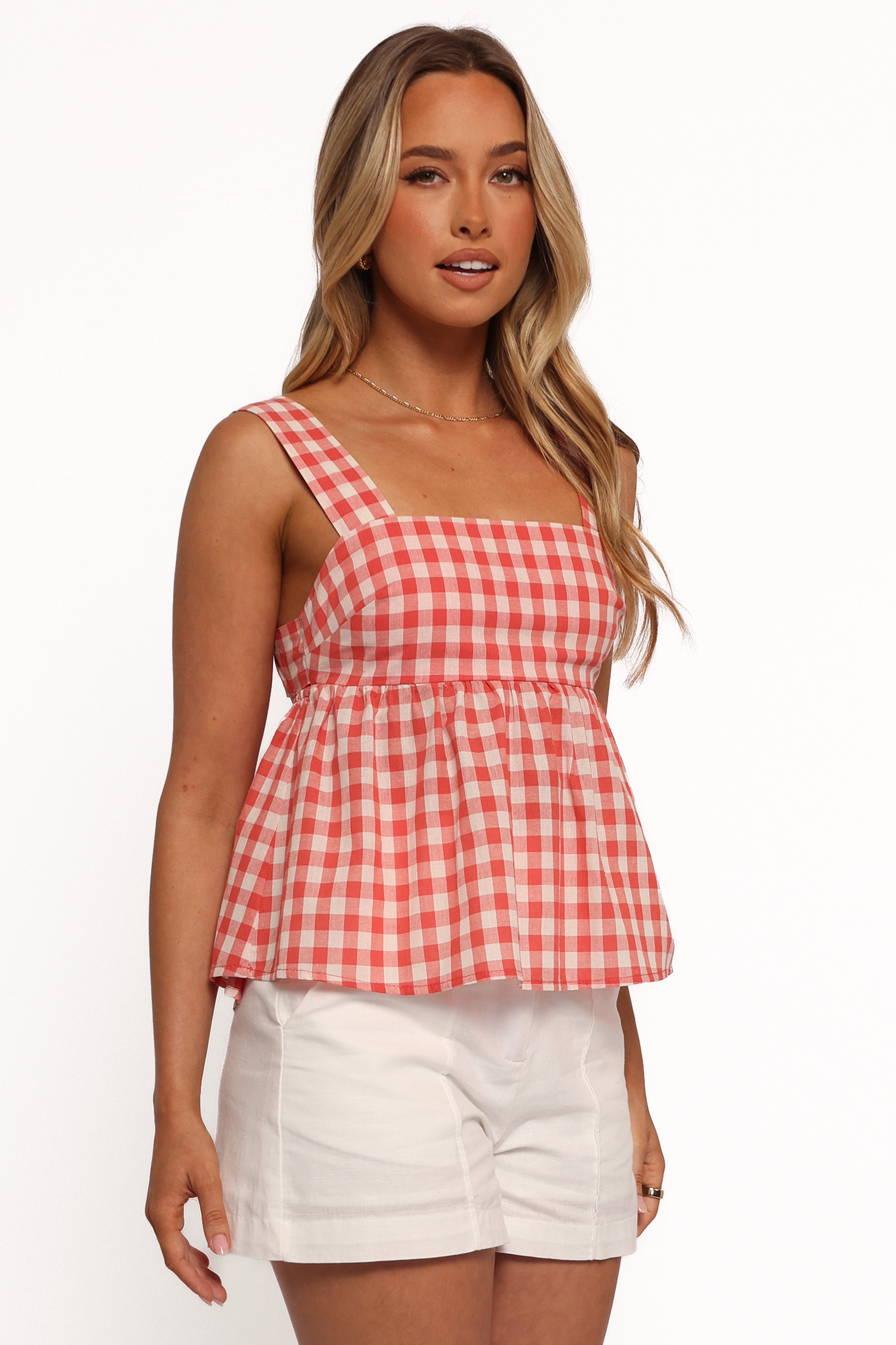 TOPS Chatham Top - Red Gingham