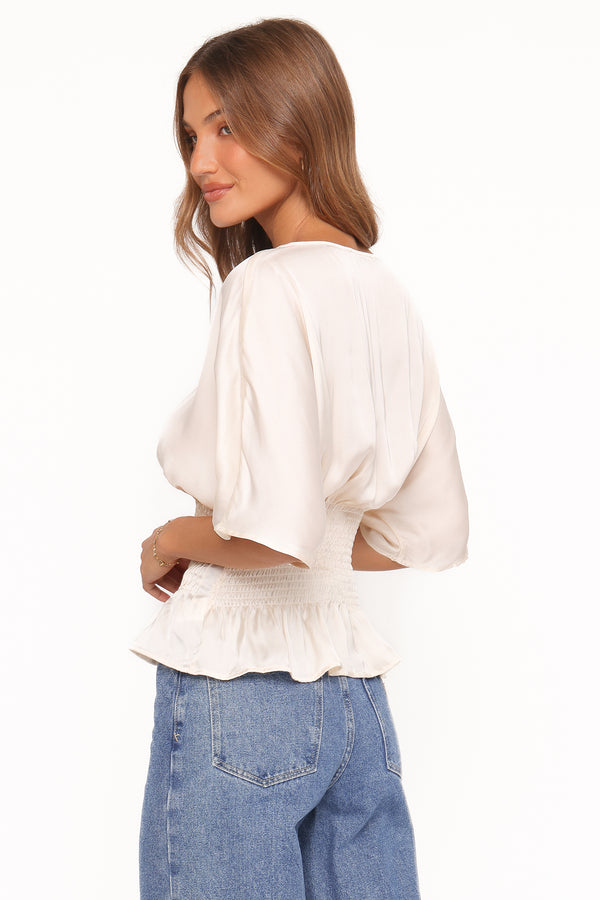 TOPS Cherish Pintuck Top - Cream