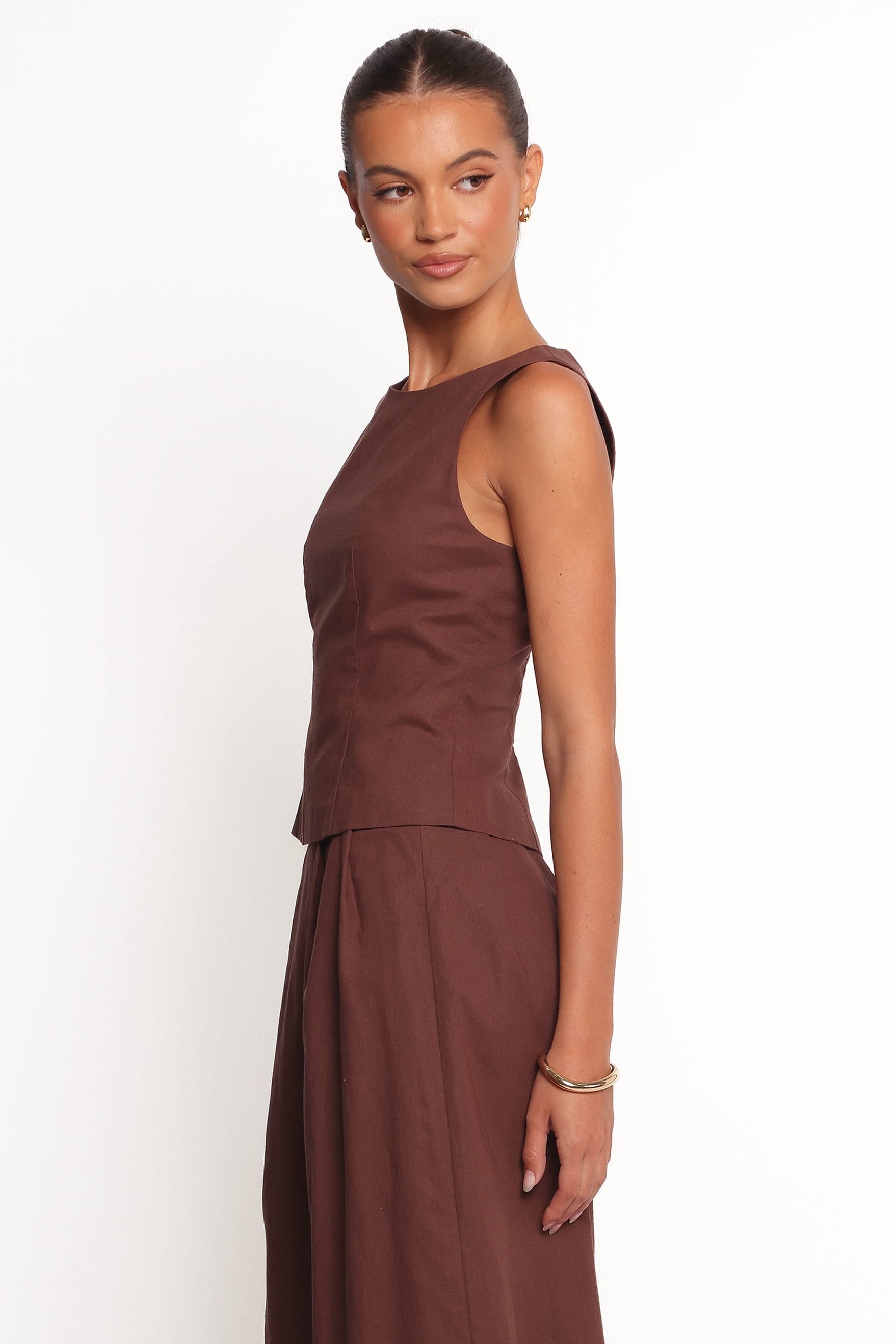TOPS Chiaro Shell Top - Brown