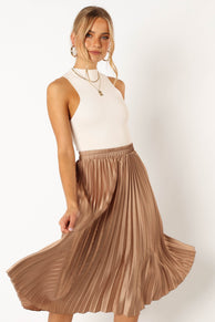 TOPS @Chloe Plisse Skirt - Gold