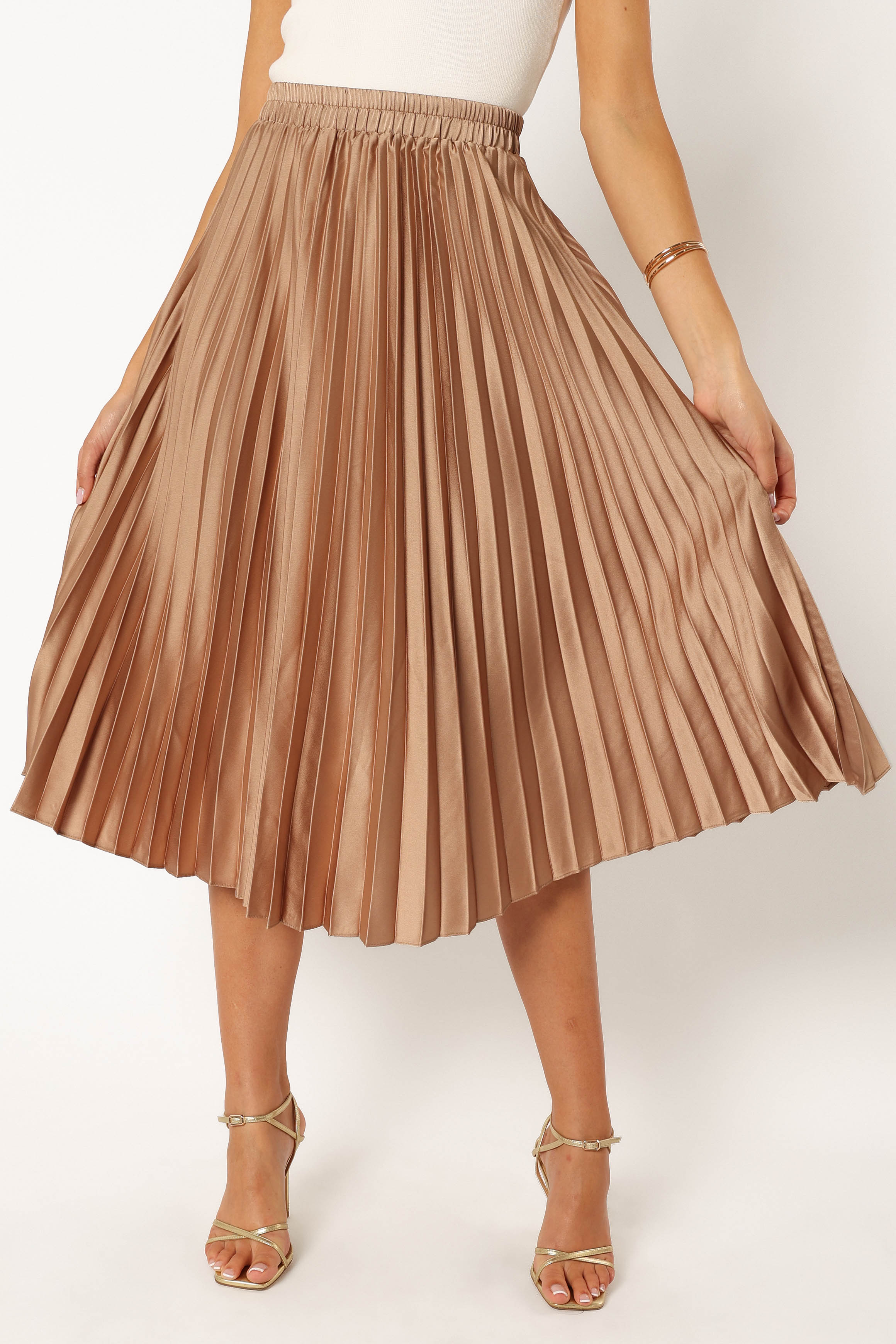 TOPS @Chloe Plisse Skirt - Gold