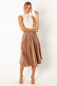 TOPS @Chloe Plisse Skirt - Gold